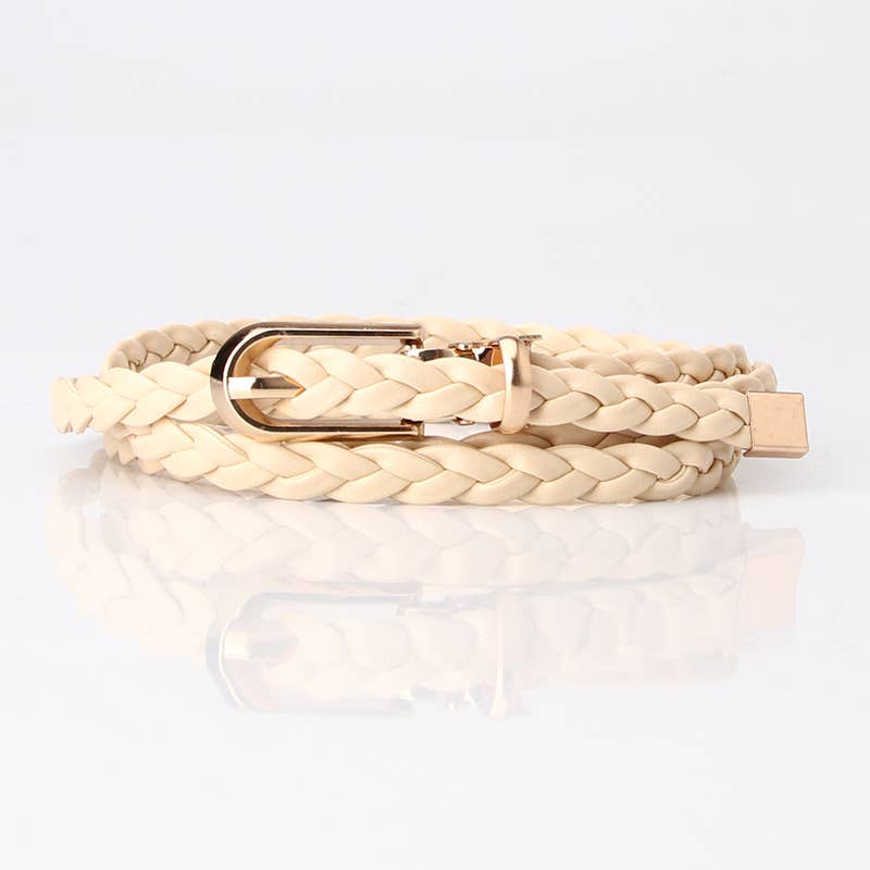 Fashionable Ladies Weave Thin Waist Belts