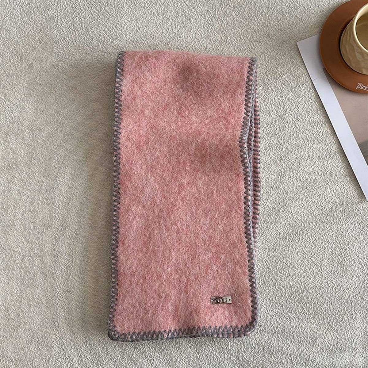 Wool Blend Fringed Knit Scarf For Winter_Cwasc2290