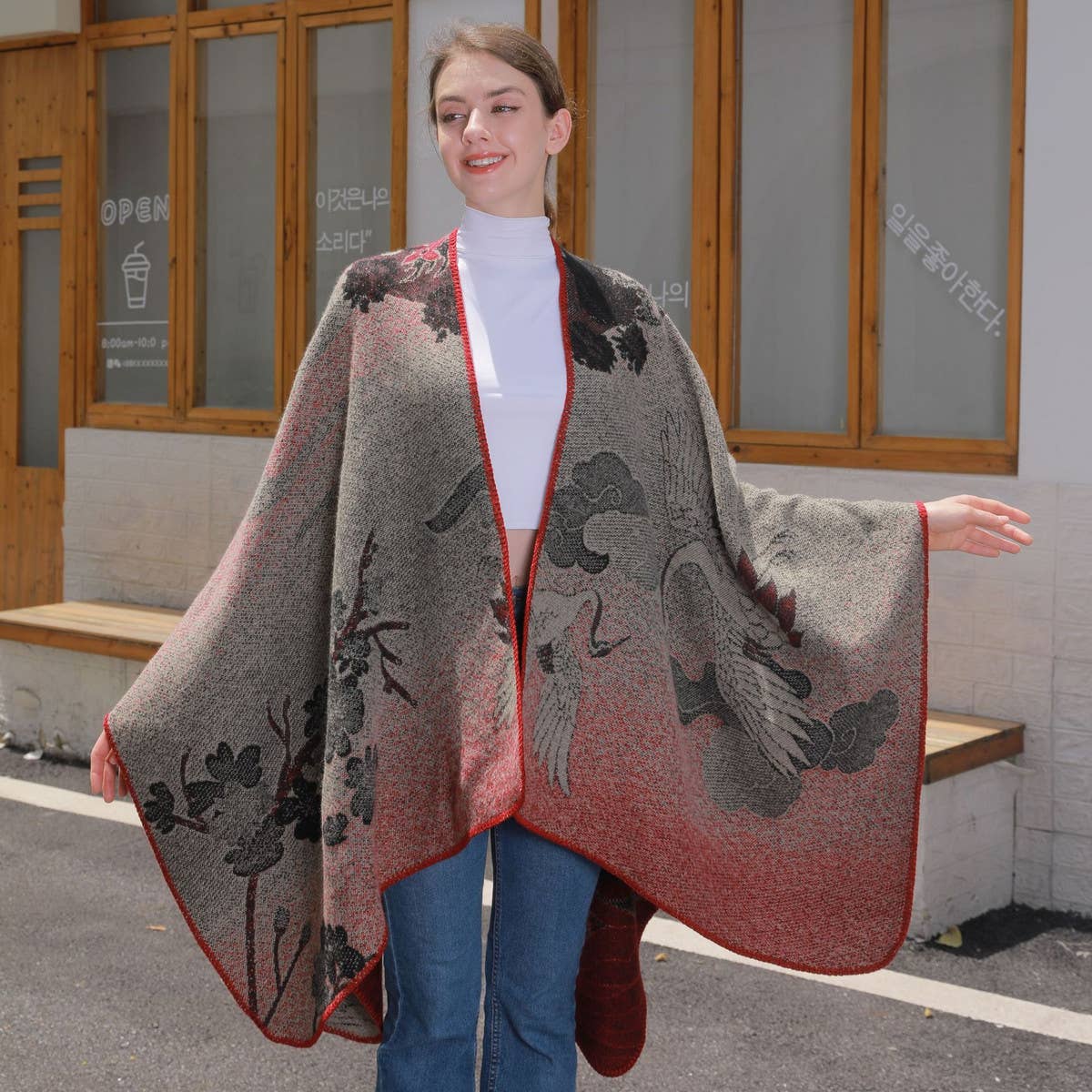 CASUAL THICKENED JACQUARD SLIT SHAWL_CWASC0953