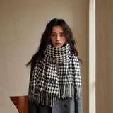 REVERSIBLE HOUNDSTOOTH SCARF SOFT WINTER WRAP_CWASC2330