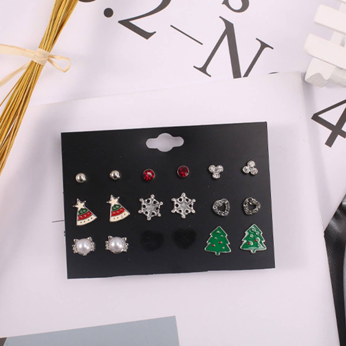 CHRISTMAS EARRING COMBINATION CARTOON EARRING SET_CWMM2611