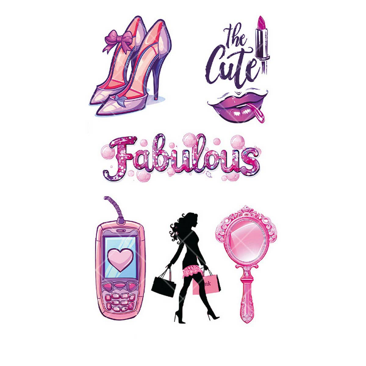 PINK GUITAR GIRL TATTOOS WATERPROOF KIDS PARTY_CWMM8382