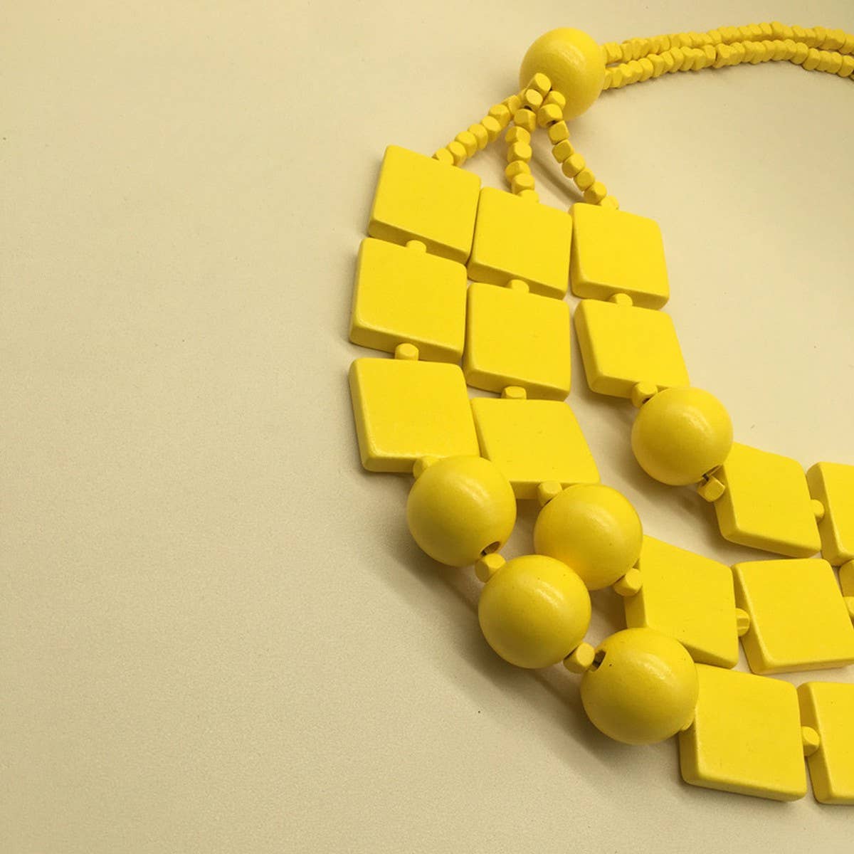 Wooden Beads Three-Layer Handmade Necklace_Cwmm4976