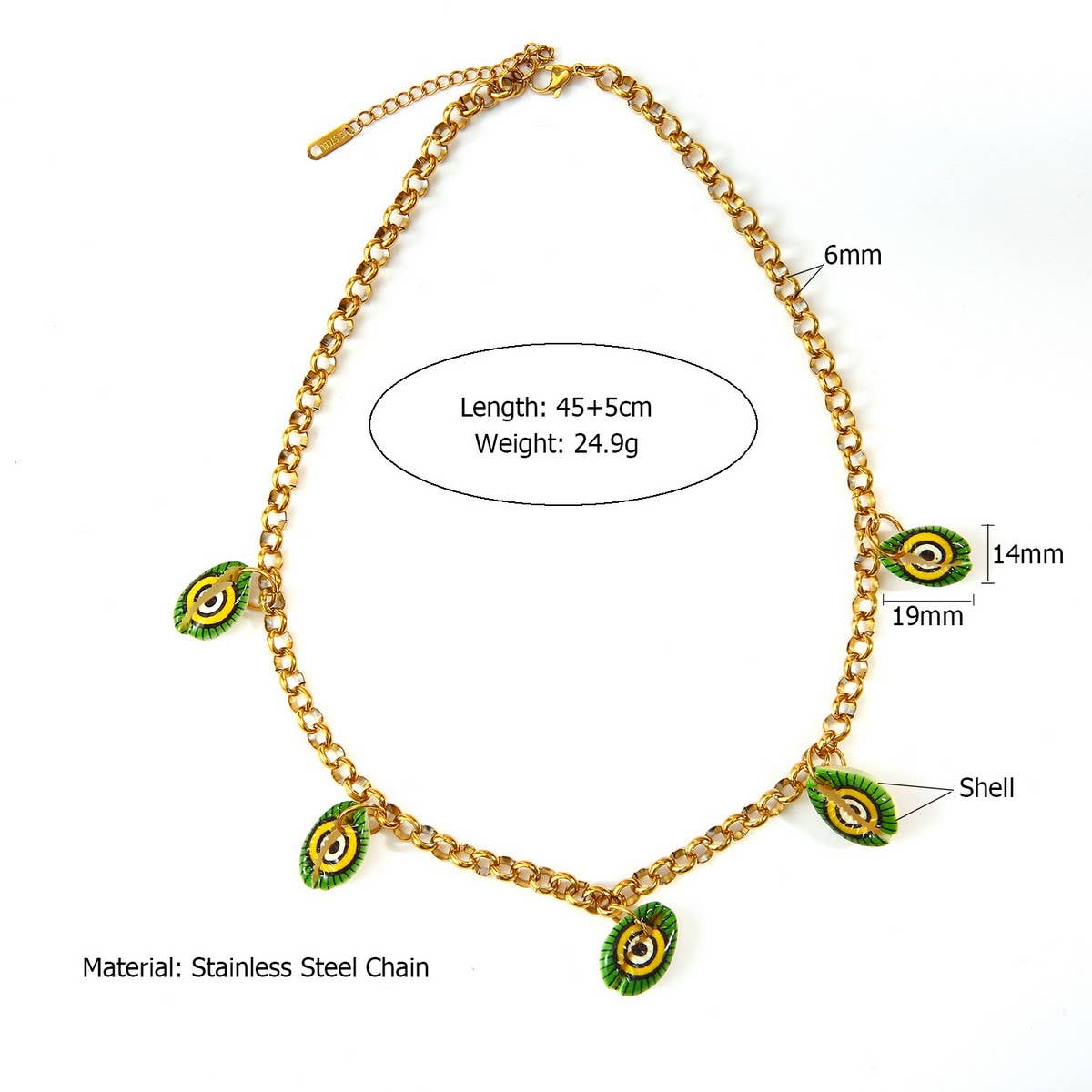 ORIGINAL STEEL NECKLACE WITH OCEAN PENDANT _CWMM8858