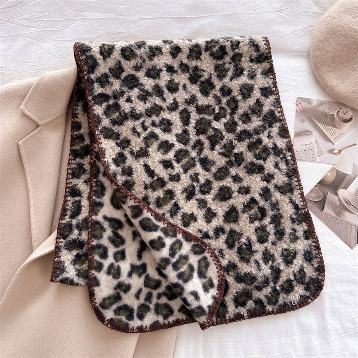 Vintage Leopard Tassel Scarf For Fall Winter_Cwasc2744