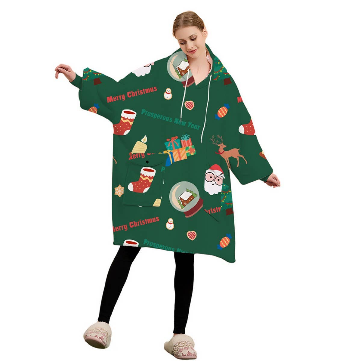 THICK FLANNEL HOODIE BLANKET FOR HOME OUTDOORS_CWAHA6519