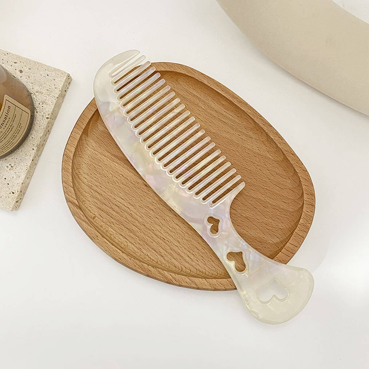 Vintage Acetate Heart Comb For Hair Makeup_Cwmm6432