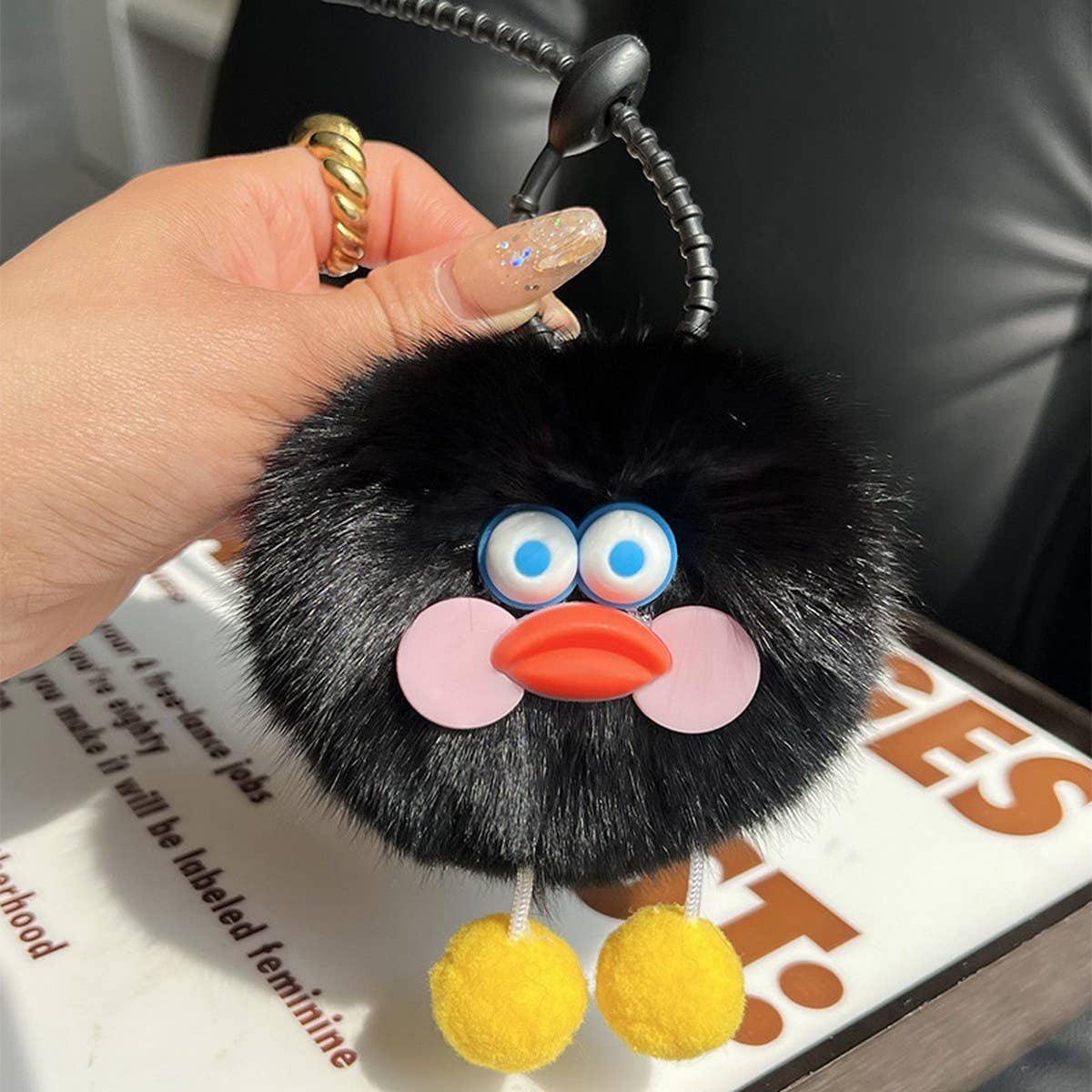 CARTOON DOLL PLUSH DUCK CAR KEYCHAIN PENDANT_CWMM2496