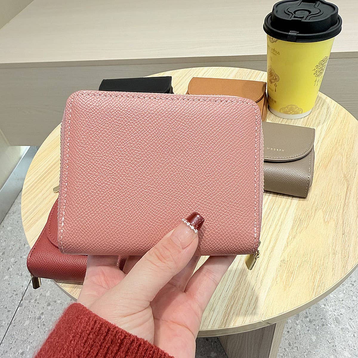New Solid Color 3-Fold Wallet With Flip Cover_Cwab06253