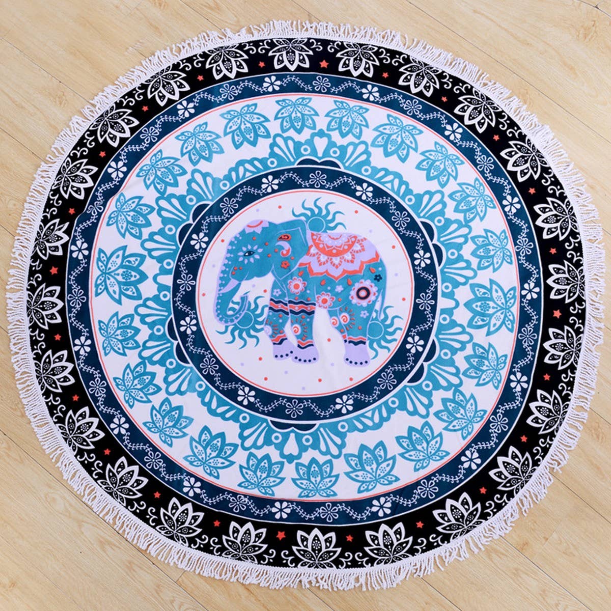 ROUND MICROFIBER TASSEL BEACH TOWEL BLANKET_CWMM7602