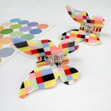 COLORFUL PLAID PVC HAIR CLAW BUTTERFLY COLOR BLOCK_CWAHA1592