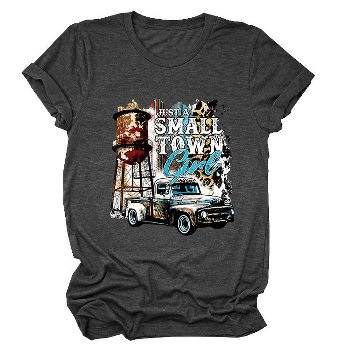 JUST A SMALL TOWN GIRL PRINT T SHIRT LOOSE FIT_CWTTS1525