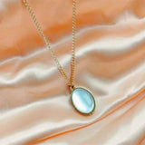 FASHION SIMPLE OVAL PENDANT NECKLACE_CWAJE1998