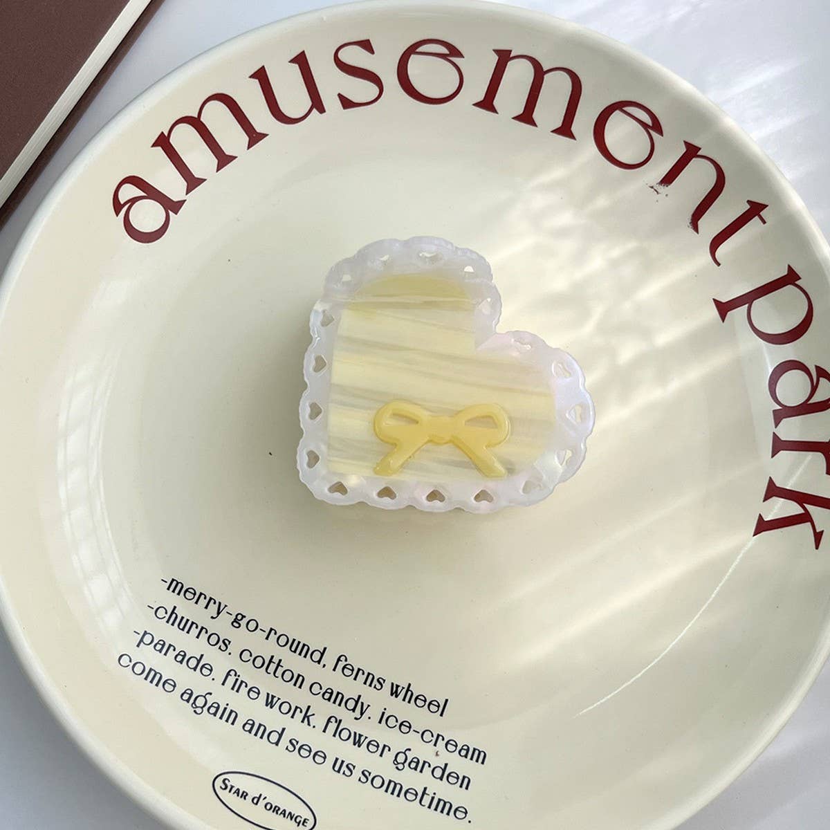 ELEGANT BOW ACETATE CLAW CUTE HOLLOW HEART CLIP_CWAHA5910