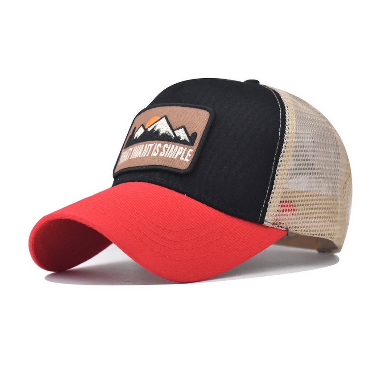 NEW MOUNTAIN PEAK MESH EMBROIDERED TRUCKER HATS_CWAH1358