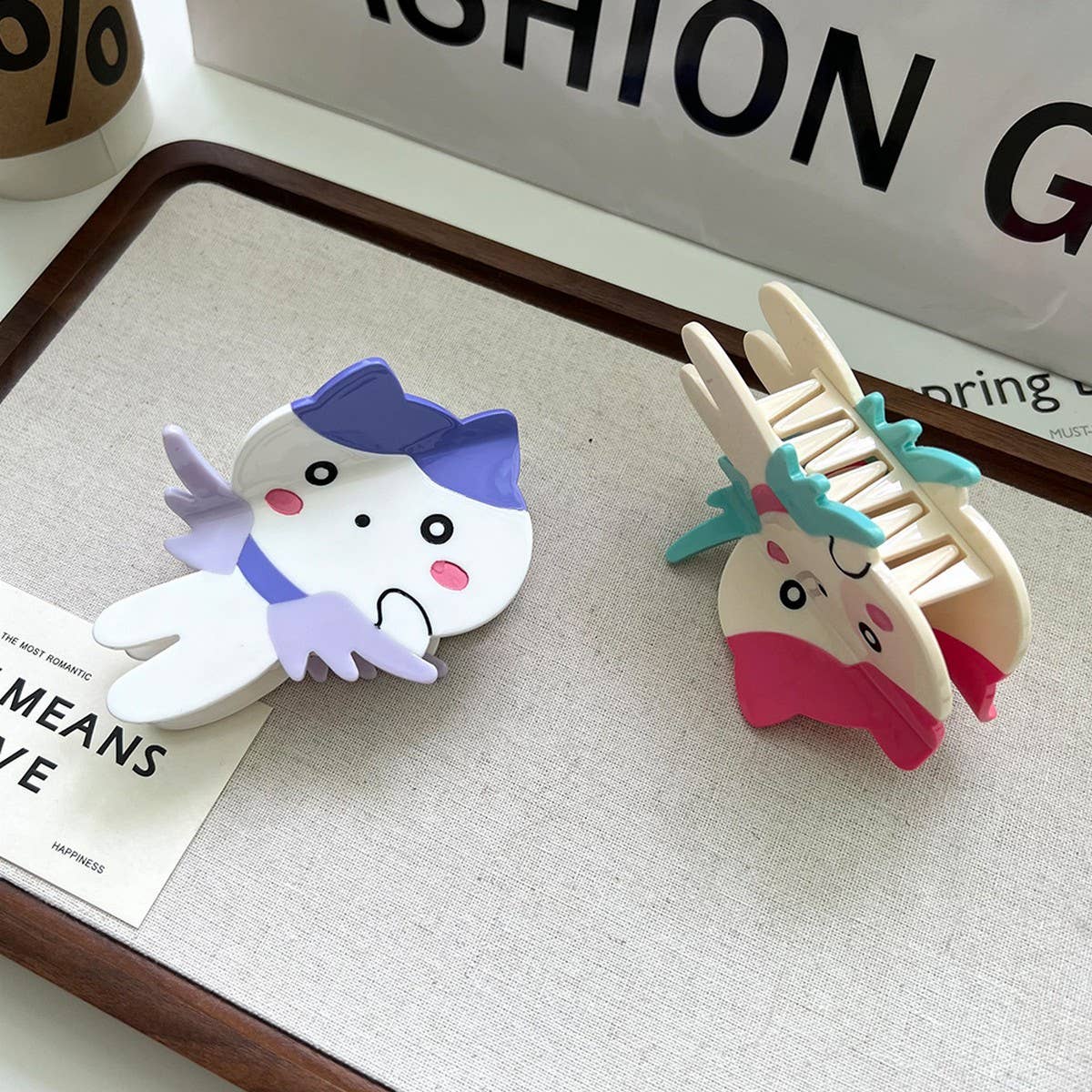 CUTE ANGEL ACETATE CLAW CLIP SWEET DOPAMINE STYLE_CWAHA5897