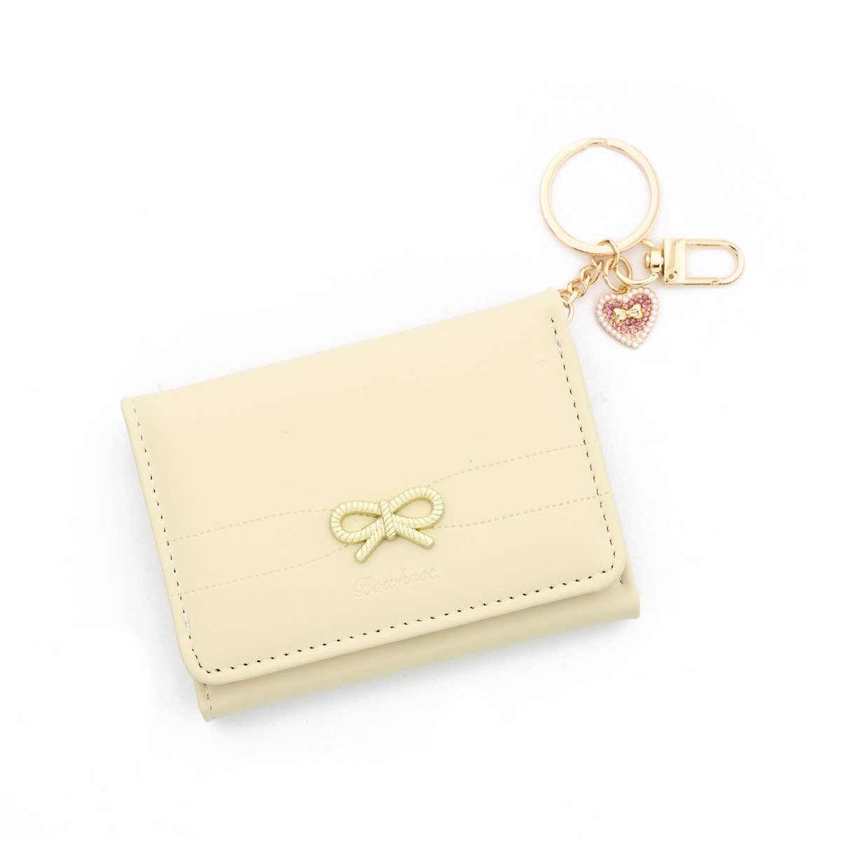 KOREAN STYLE BOW HEART SHORT TRIFOLD WALLET_CUAB00444