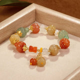 NEW ARTISTIC RETRO NATURAL GOLD JADE BRACELET_CWAJE3970
