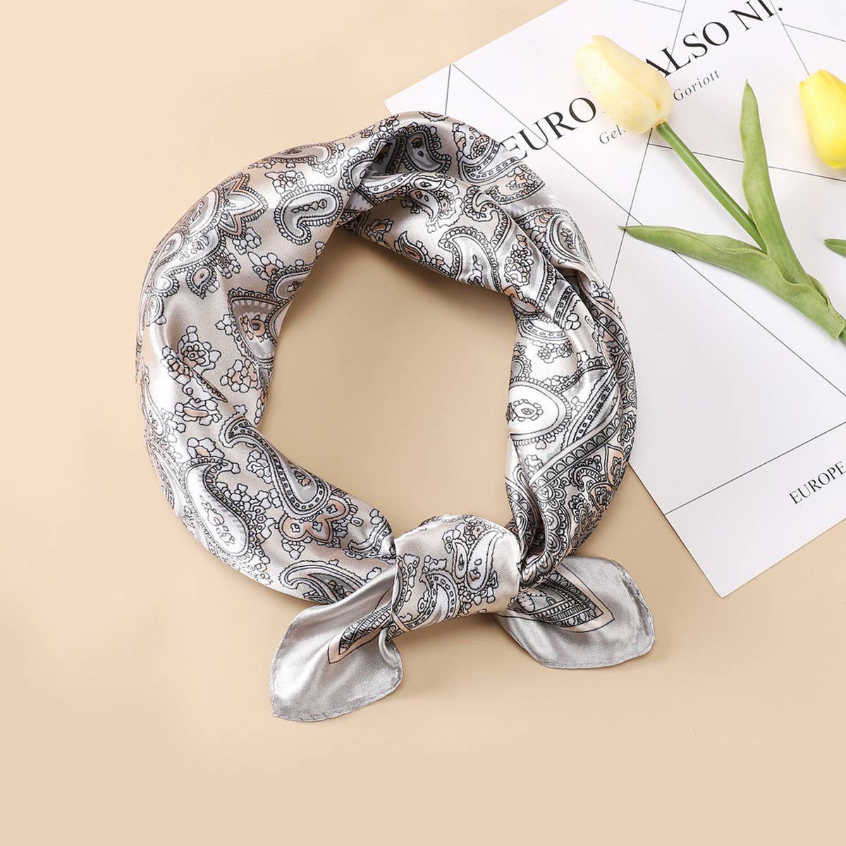 NEW RETRO SUN PROTECTION SILK SCARF HEADBAND_CWASC0819