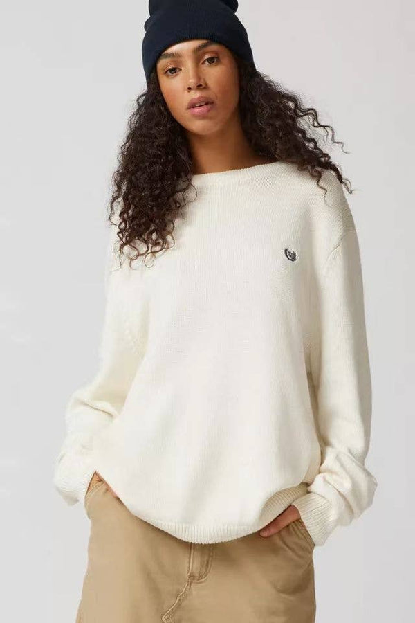 Stylish Embroidered Pullover Sweater