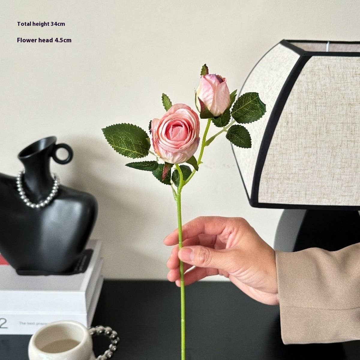 Vintage 2-Head Burnt Edge Mini Rose Bouquet_Cwmm6575