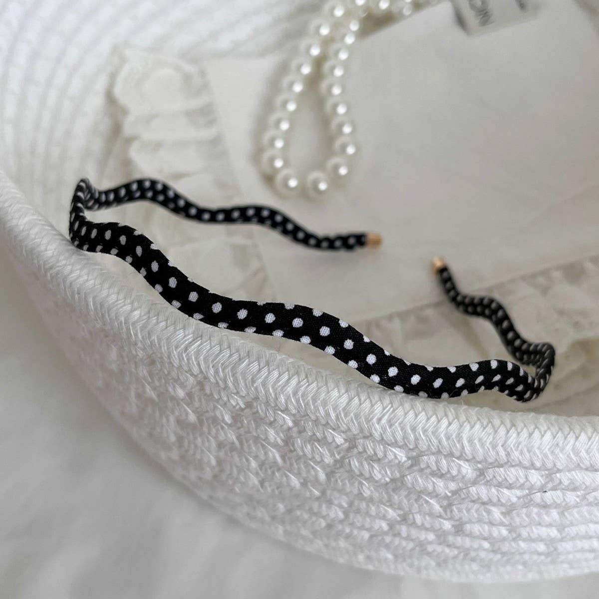 Polka Dot Wavy Thin Headband Daily Hairband_Cwaha07998