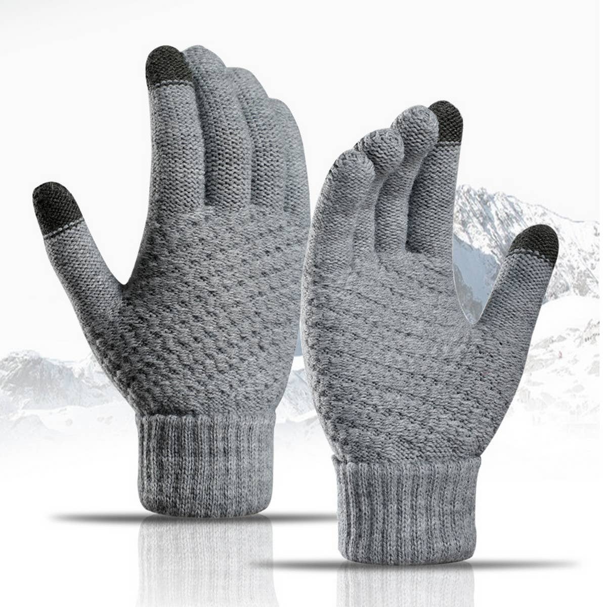 Unisex Touchscreen Gloves Soft Knit Winter Style_Cwag0022