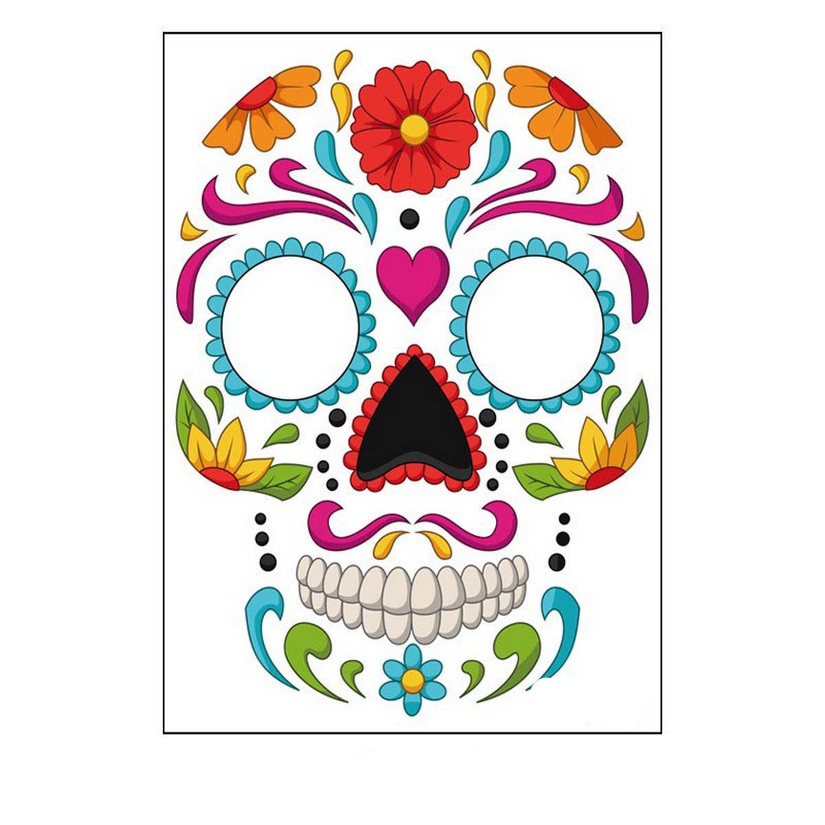 DAY OF THE DEAD FACE TATTOOS WATERPROOF MAKEUP_CWMM8386