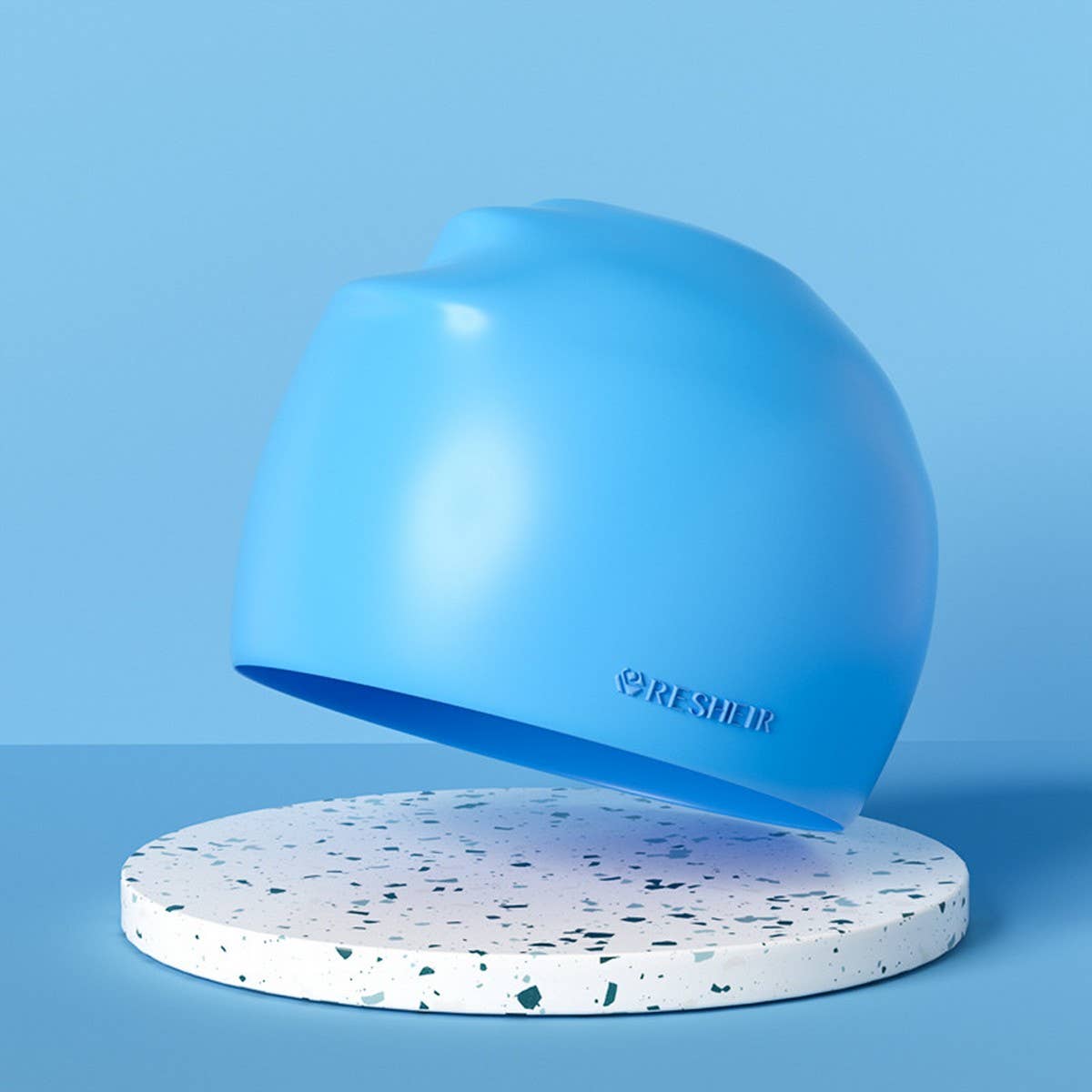 Unisex Silicone Swim Cap For Long Hair Ears_Cwmm6701