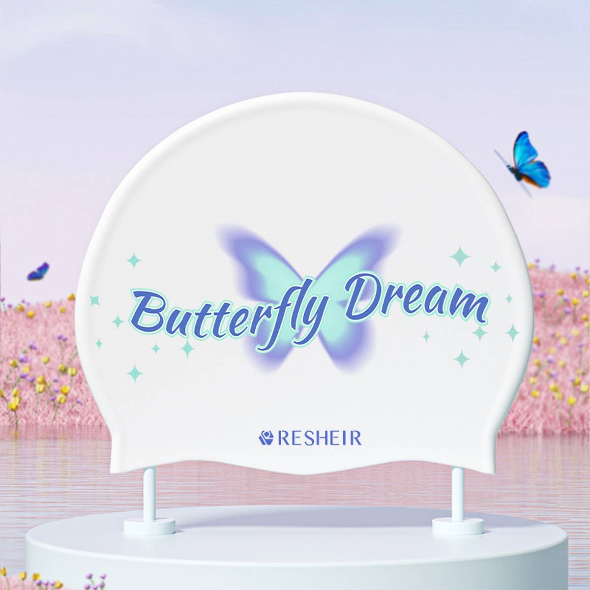 Women'S Silicone Swim Cap, Long Hair, Ear Cover_Cwmm6714