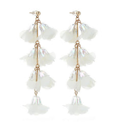 CRYSTAL FLOWER TASSEL EARRINGS ELEGANT LONG DROPS_CWMM6170