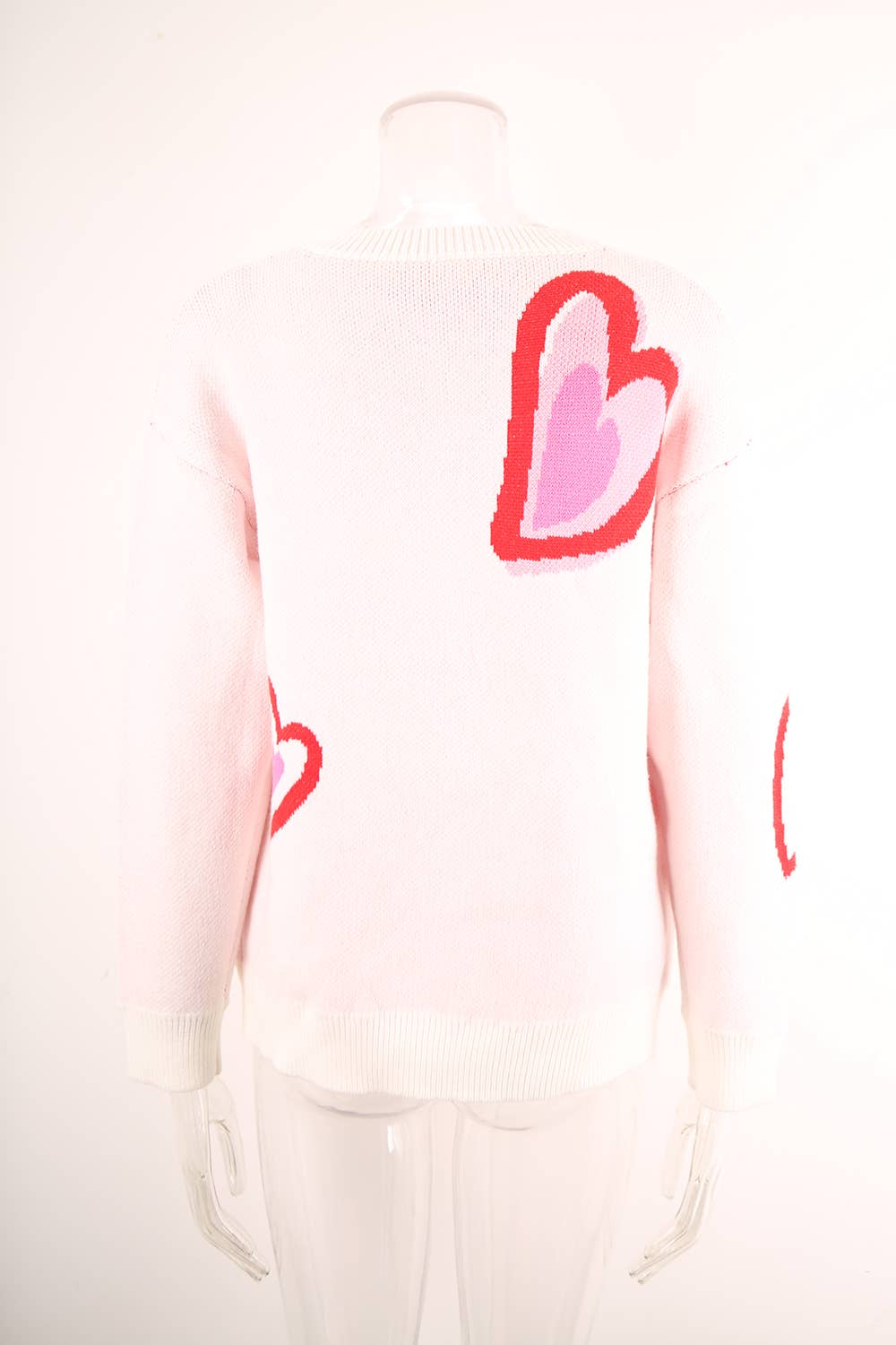 Valentines Day Heart Peach Sweater Knit