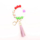 CHRISTMAS SILICONE BEAD BRACELET KEYCHAIN GIFT_CWMM7010