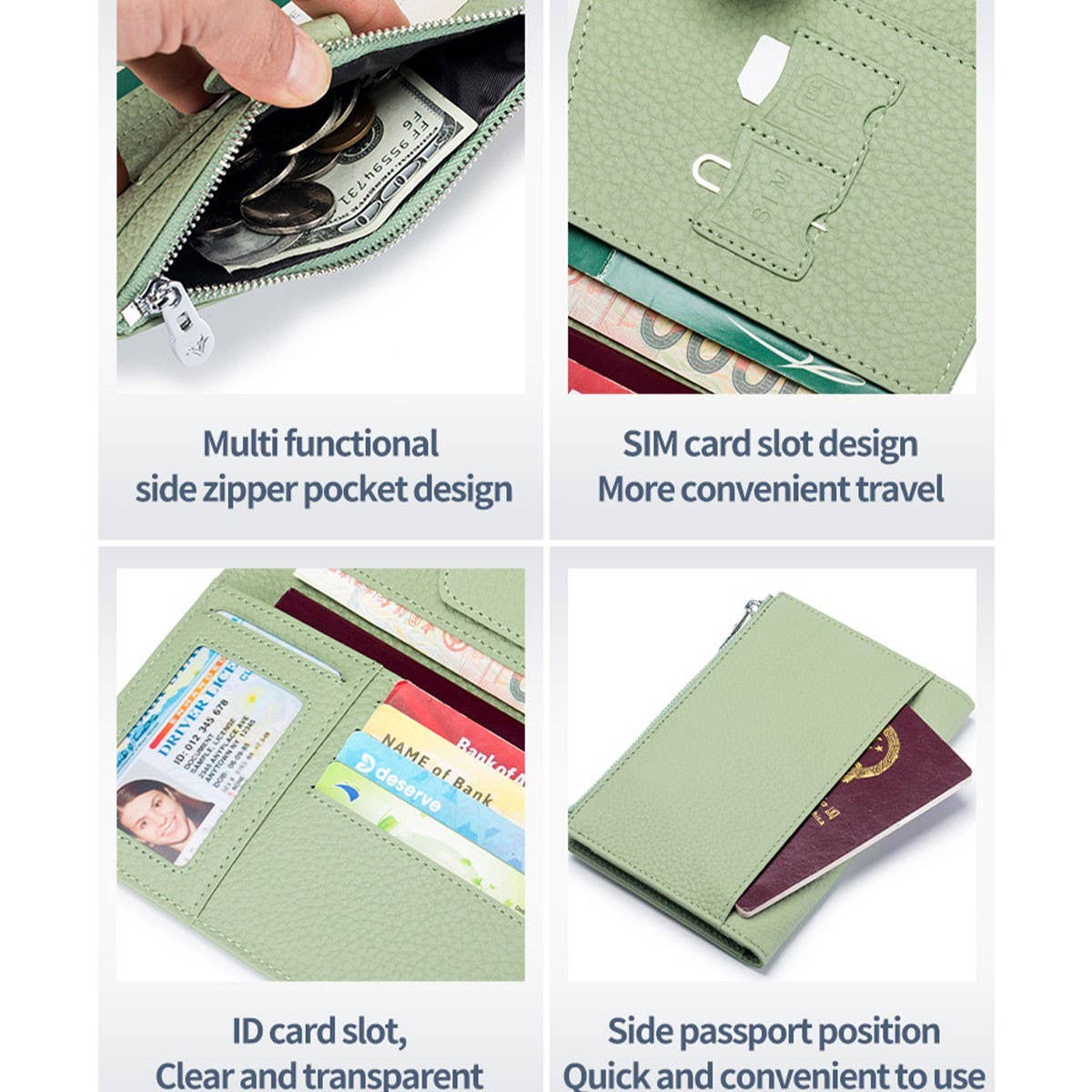 MULTIFUNCTIONAL PASSPORT BAG GENUINE LEATHER WALLET_CWAB3702