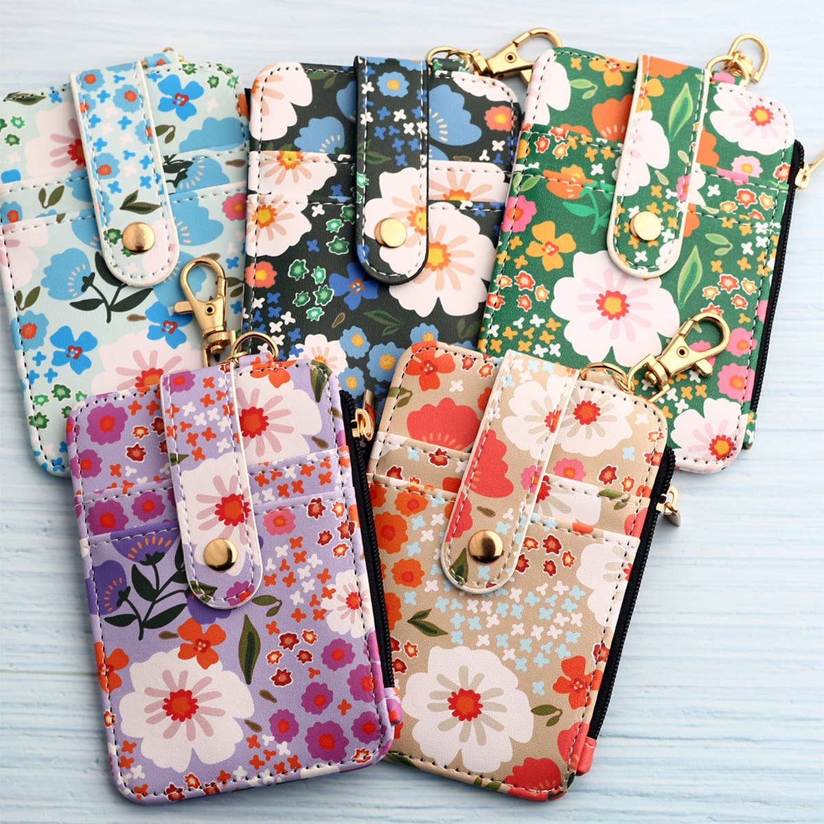 PRINTED HEM CARD HOLDER WALLET KEYCHAIN_CWMM1287