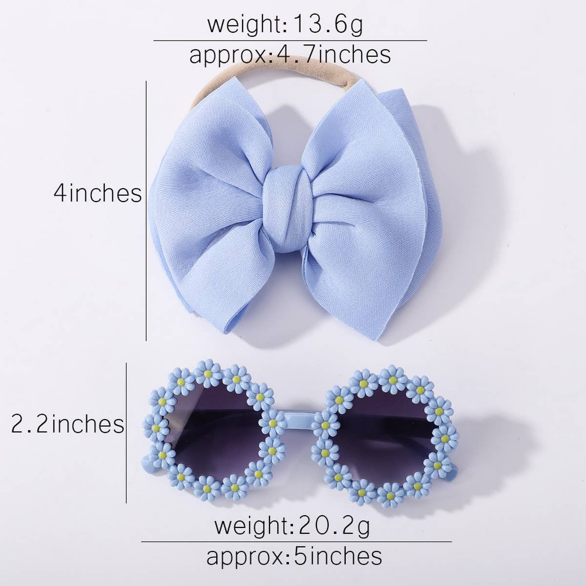 SUMMER BOW HEADBAND SUNGLASSES SET FOR KIDS_CWAHA6744