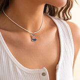 STAR FLAG INDEPENDENCE DAY LETTER BOW NECKLACE_CWAJE1474