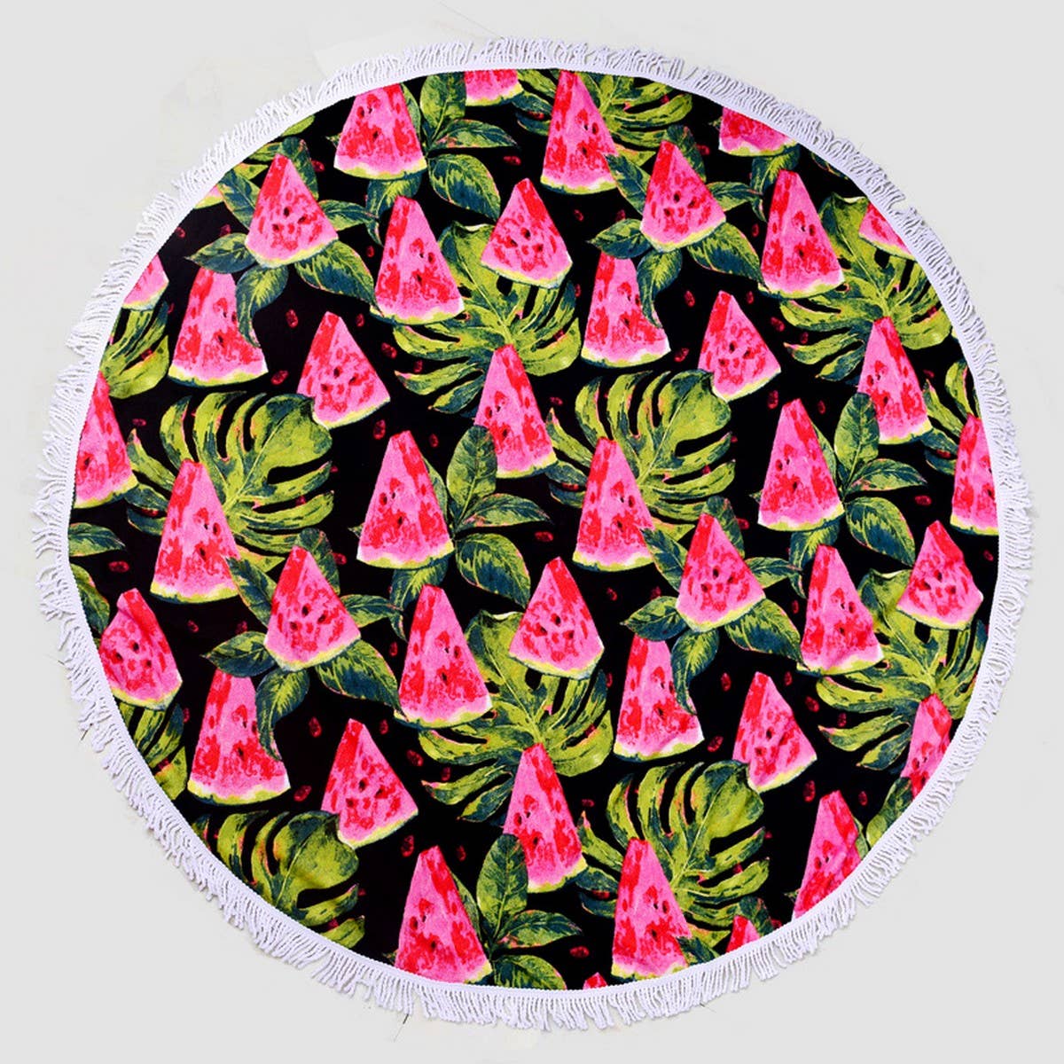 ROUND MICROFIBER TASSEL BEACH TOWEL BLANKET_CWMM7602