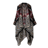 Vintage Hooded Cape Faux Cashmere Shawl Cape_Cwasc2271