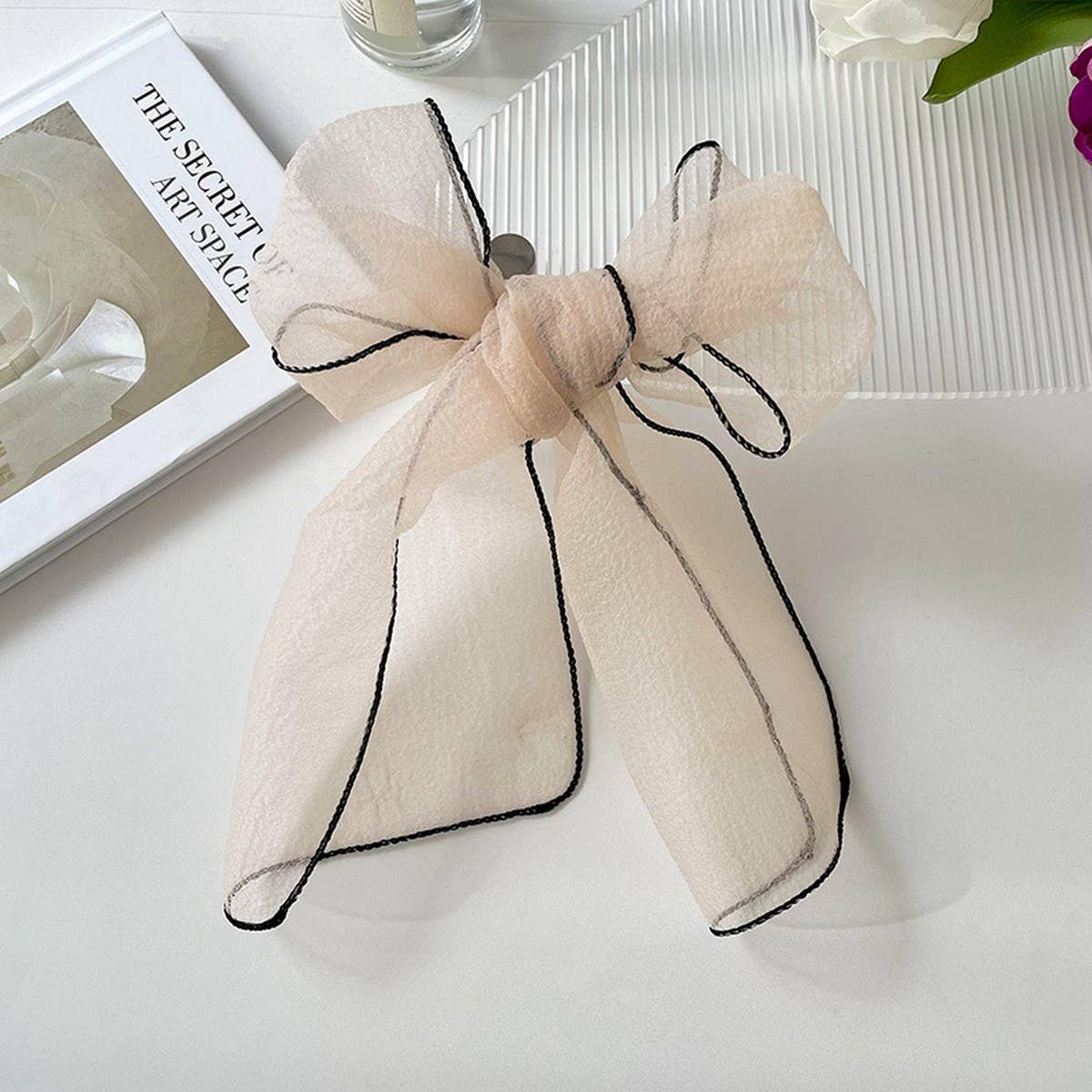 ORGANZA SOLID COLOR LONG SMALL SILK SCARF_CWASC0744