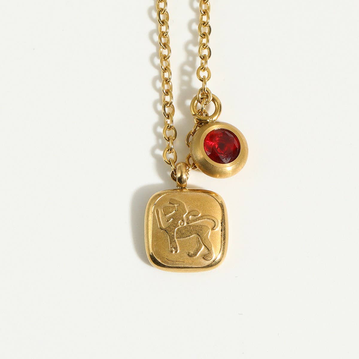 Vintage 12 Zodiac Sign Pendant Necklace_Cwmm5543