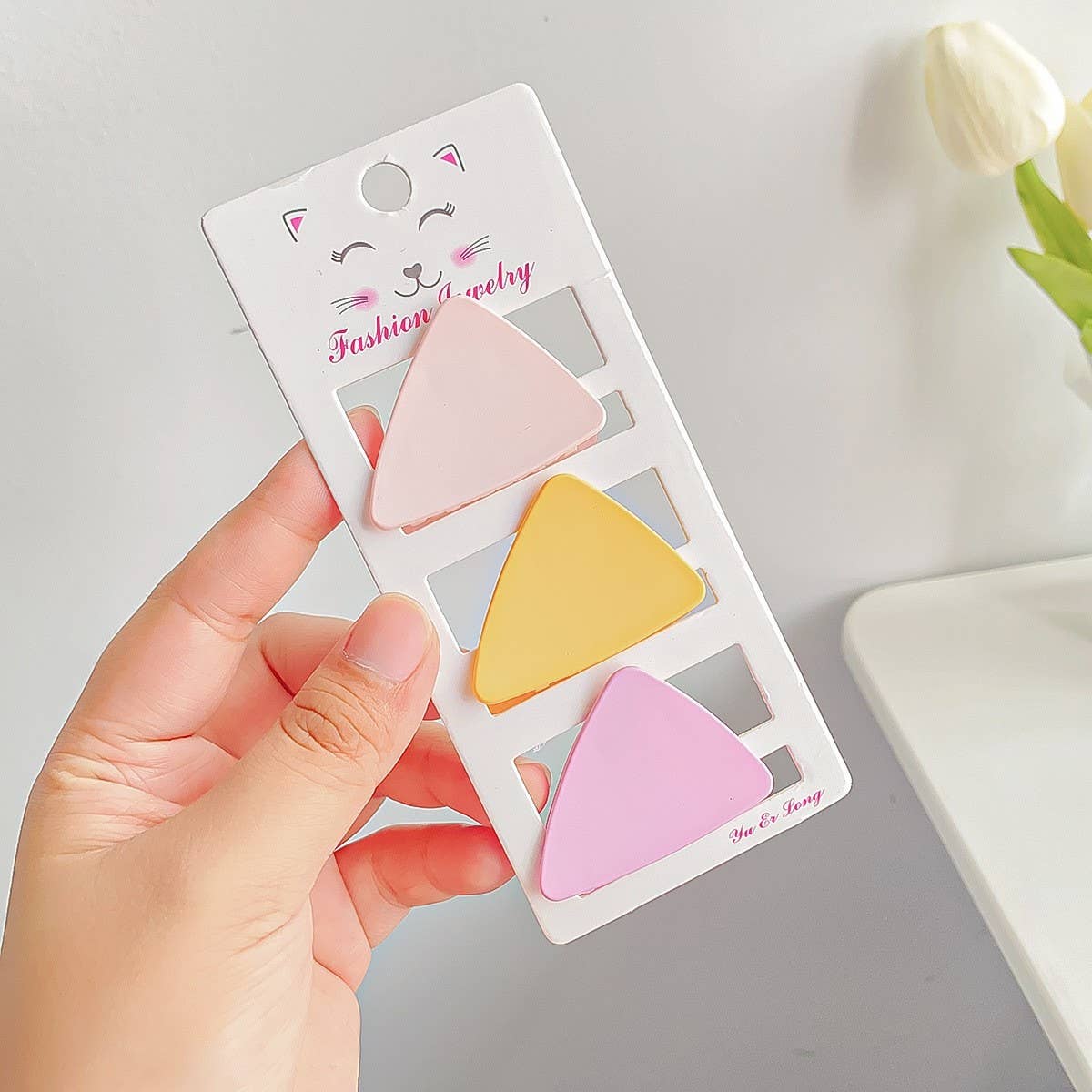 FROSTED SOLID COLOR GRAPHIC MINI HAIR CLIP_CWAHA0724