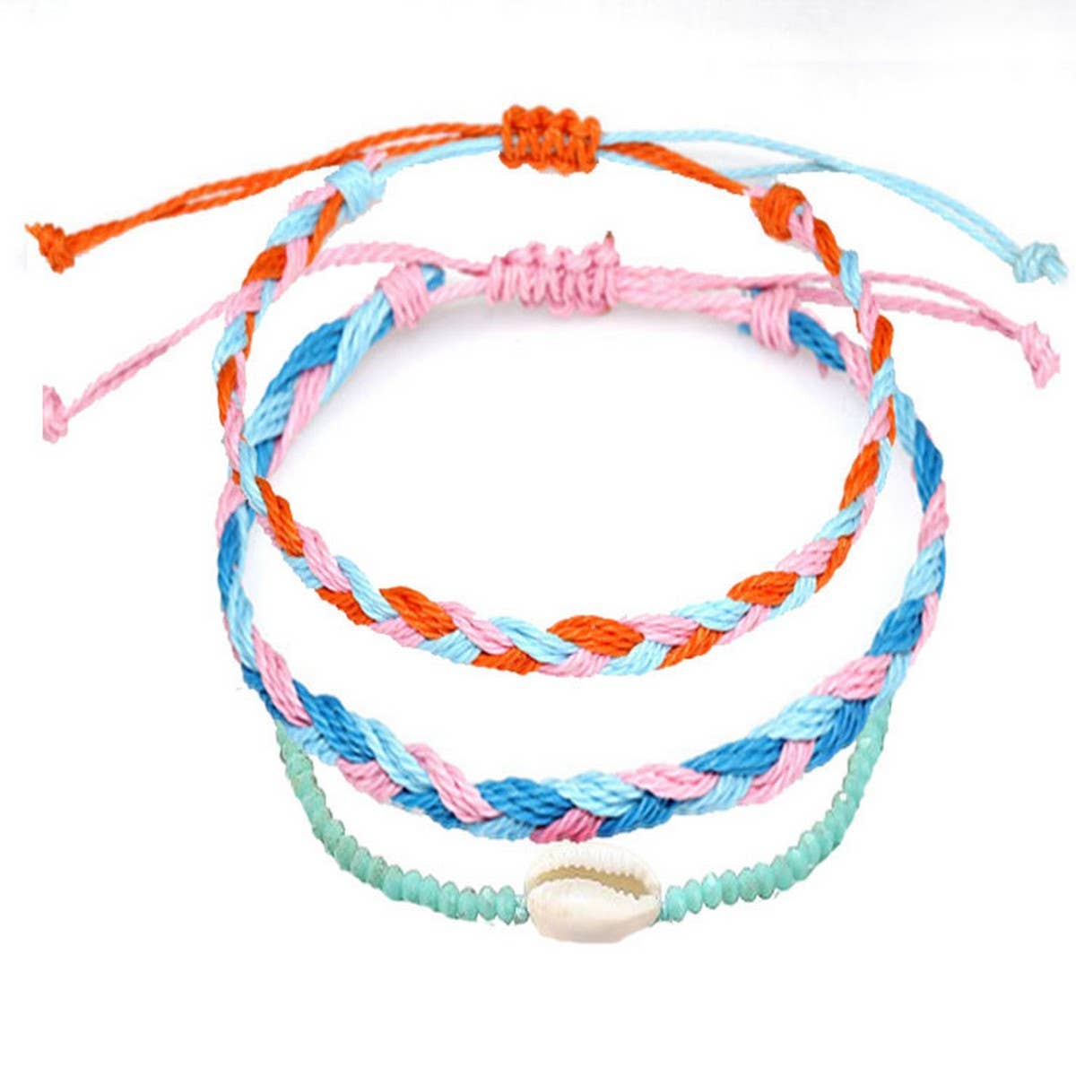 SHELL HANDWOVEN BRACELET 3 PIECE SET_CWAJE0727