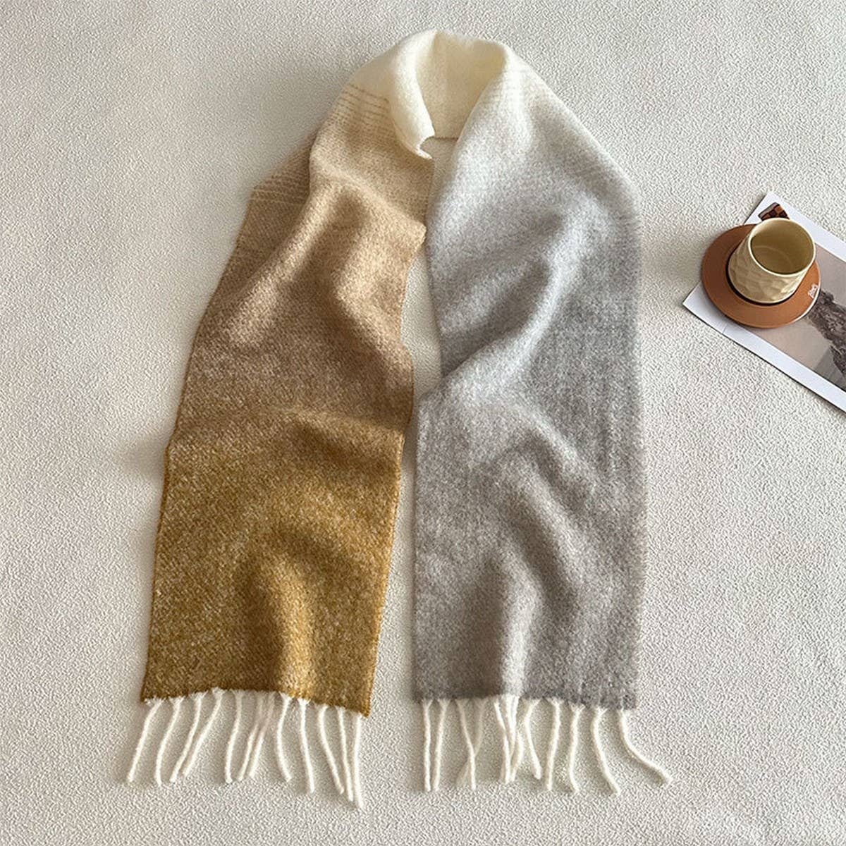 GRADIENT WOOL SCARF THICK SOFT WINTER WRAP_CWASC2362