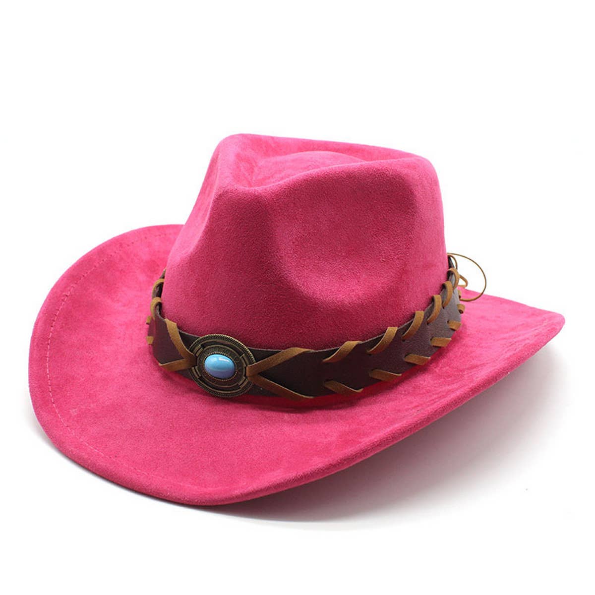 ETHNIC STYLE FAUX SUEDE WESTERN COWBOY FELT HAT_CWAH0829