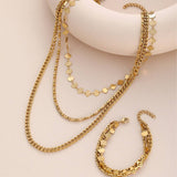 MULTI LAYER DIAMOND GOLD PLATED NON FADING NECKLACE_CWMM3673