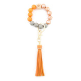 TASSEL PRINTED WOODEN BEAD KEYCHAIN_CWMM1324
