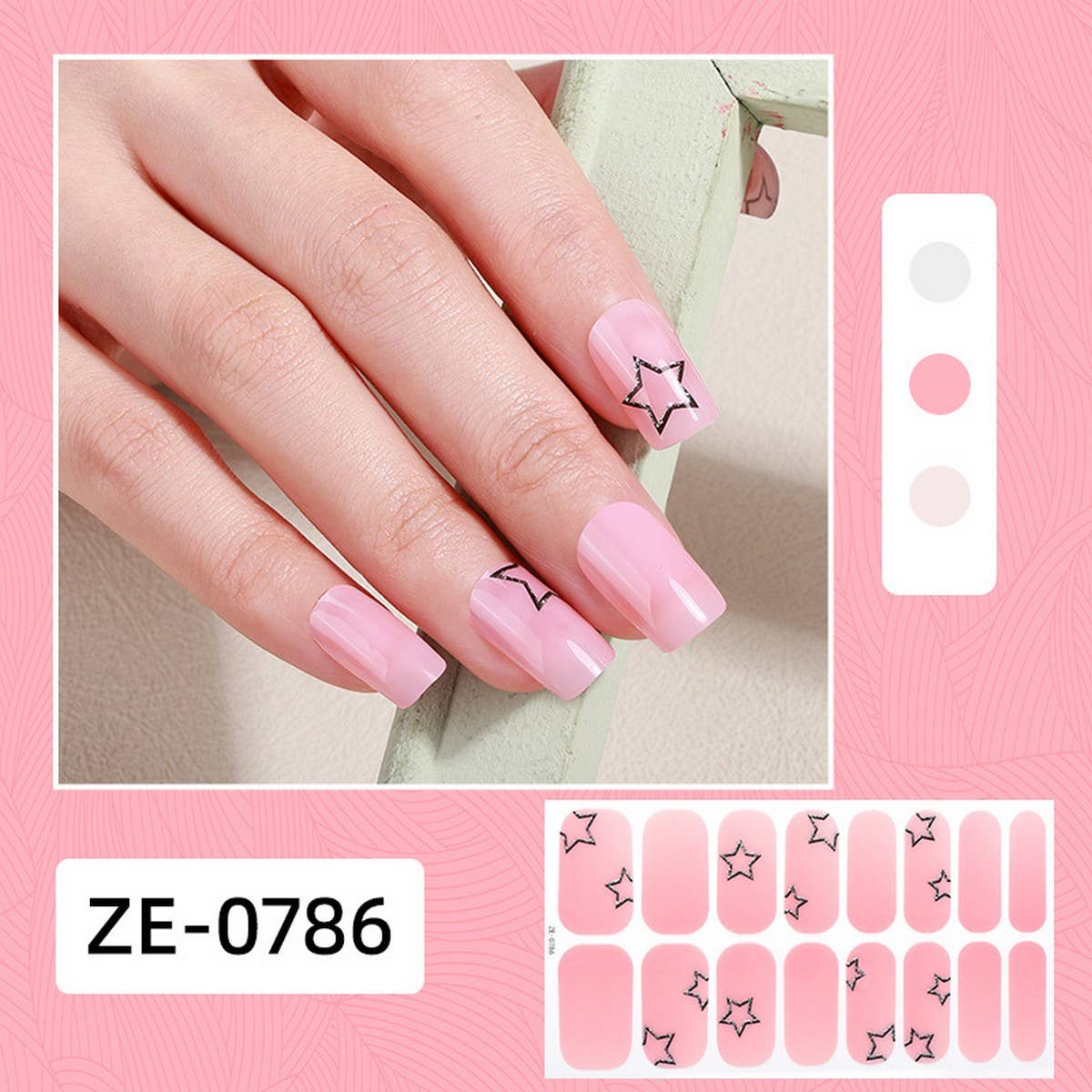 Valentine Pink Heart Lip Nail Stickers_Cwmm11217