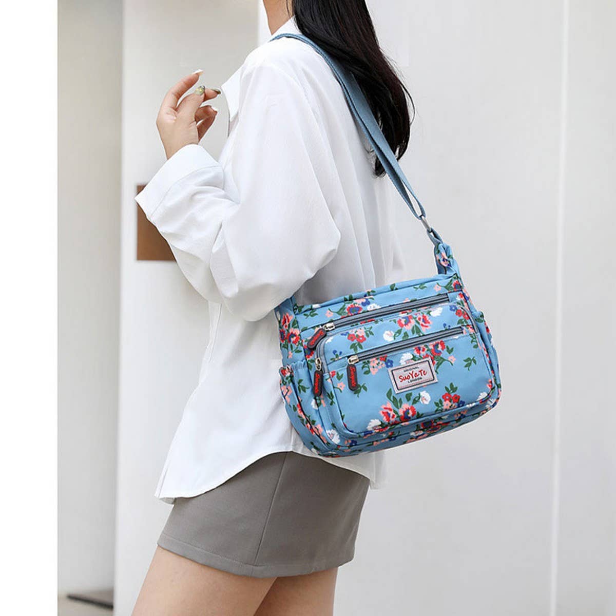 Printed Large Capacity Nylonshoulder Crossbody Bag_Cwasc1788