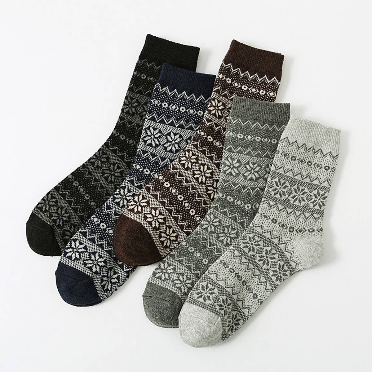 5 PAIRS OF MEN WINTER THICK WARM MID TUBE SOCKS_CWMS0685